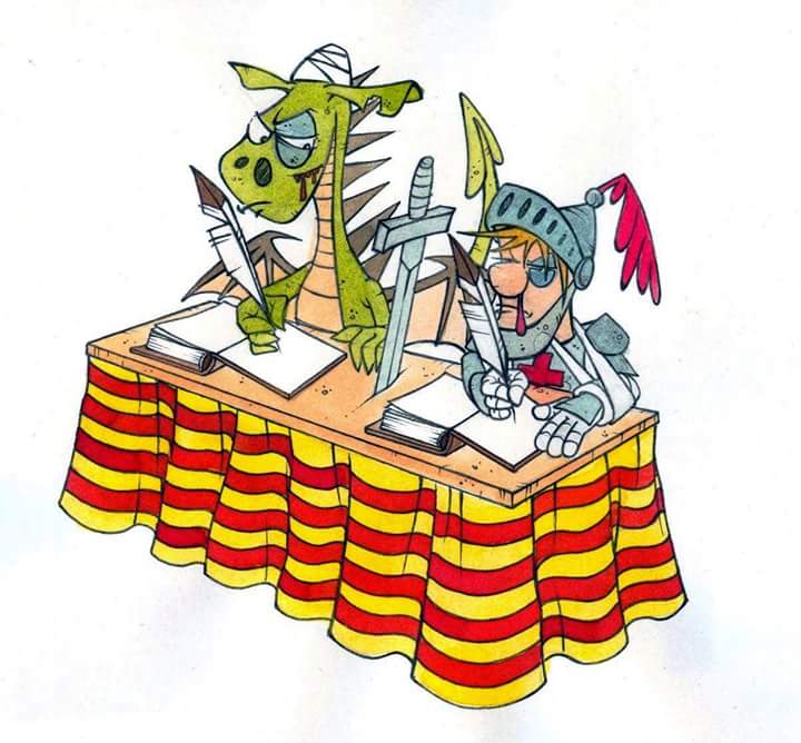 Feliz día del libro, feliç Sant Jordi Dia del libro, Sant Jordi i el Drac